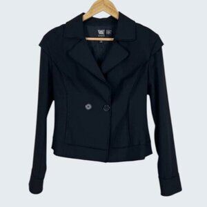 W BY WORTH BLACK WOOL STITCH DETAIL JACKET